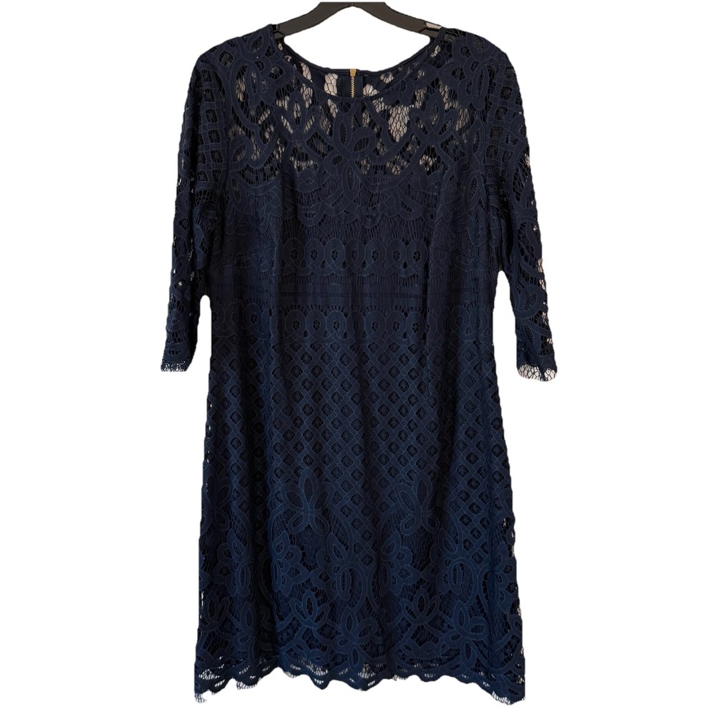 Just Taylor Lace Lined Fringe Hem Midi Dress Size 12 Date Night Special Occasion
